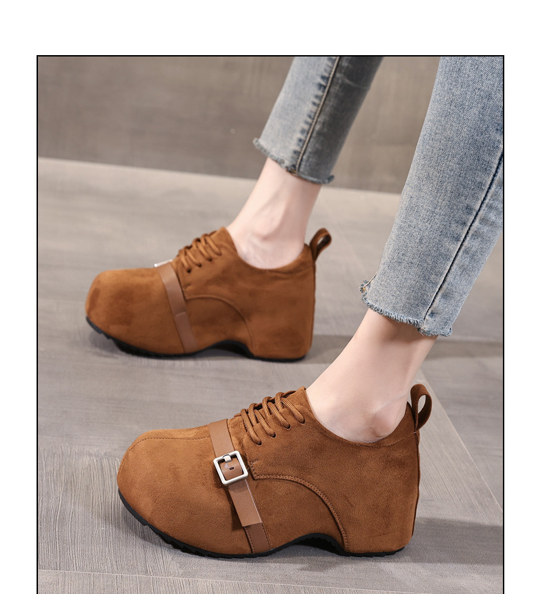 Giày lười nữ Birkenstock đế xuồng dày nâng chiều cao, đế mềm mùa thu — con lạc đà chi tiết 12