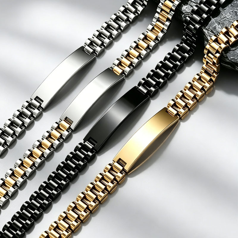 Amazon's Popular Men's Arched Watch Chain, Personalized 304 Stainless Steel Material, Can Be Engraved and Adjustable Amazon's Popular Men's Arched Watch Chain, Personalized 304 Stainless Steel Material, Can Be Engraved and Adjustable