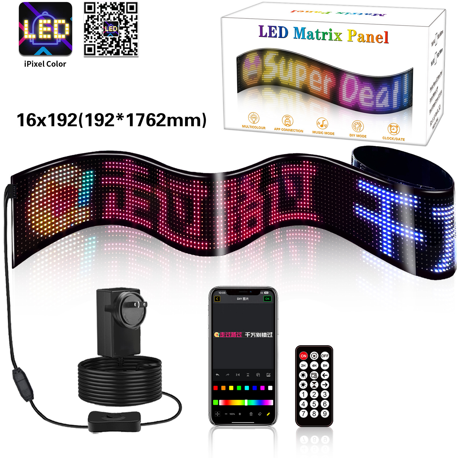 Pantalla LED flexible APP Bluetooth Pantalla de publicidad del coche ventana trasera del coche LED pantalla suave a todo color subtítulos pantalla rodante