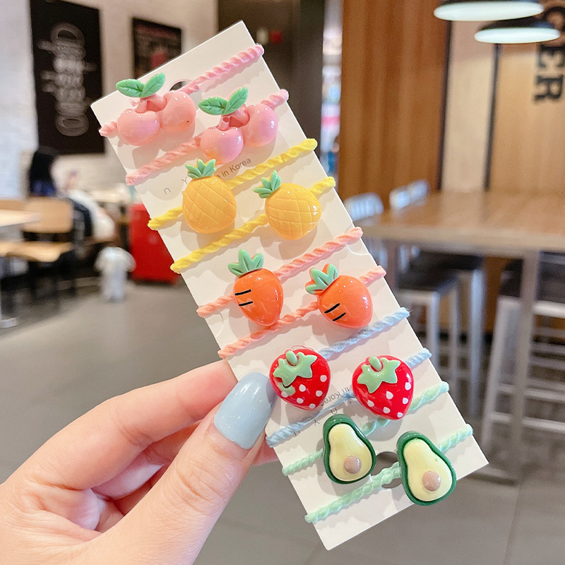 Anillo de cabello de color caramelo para niños no daña correa de cabello bebé cuerda de cabello niñas lindas cubiertas de cabello de cuero de pimples