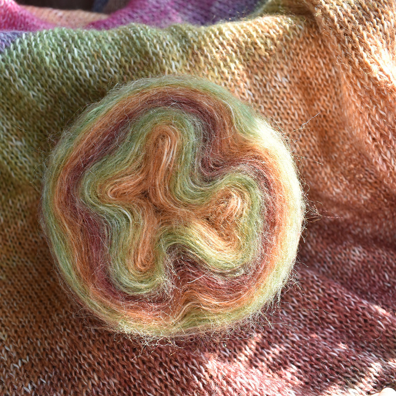 Warm color fancy gradient mohair long segment dyed mohair fine thread crochet sweater silk young mohair wool ball Warm color fancy gradient mohair long segment dyed mohair fine thread crochet sweater silk young mohair wool ball