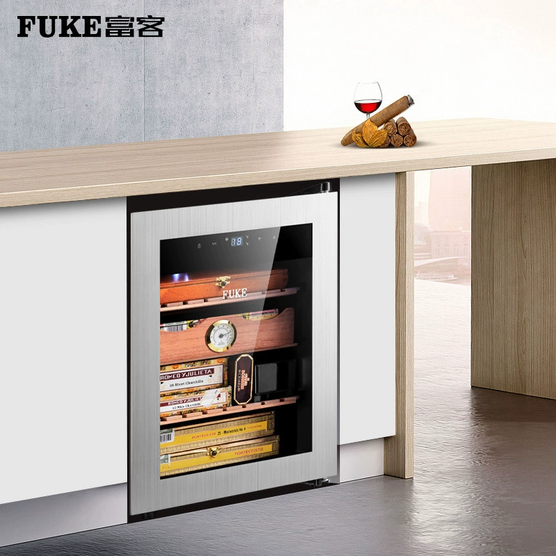 FK-90C постоянная температура, влажный шкаф для сигар Cedar wood миниатюрный маленький домашний красный винный шкаф с влагой