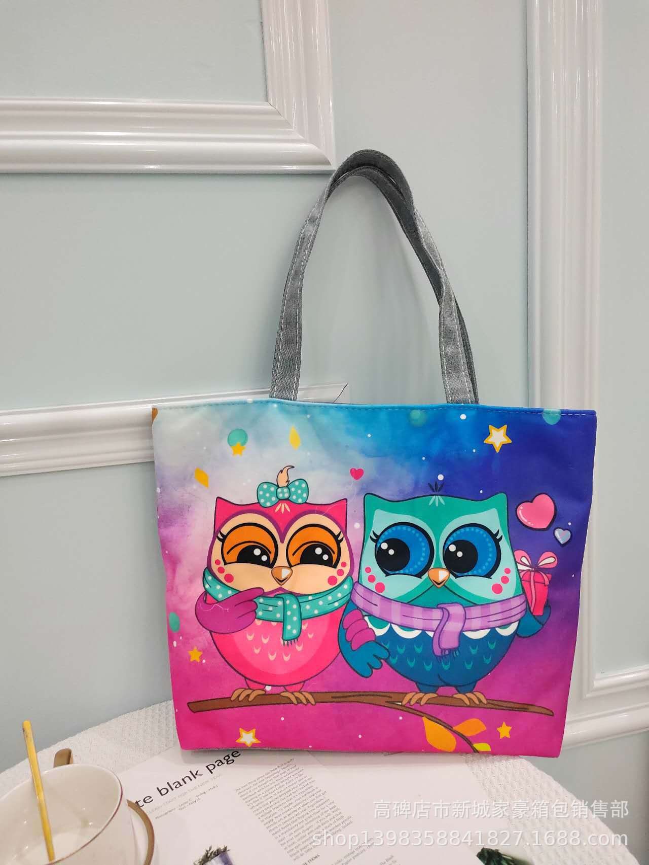 Bolsa de lona de gran capacidad para mujeres 2023 de alta temperatura de transferencia de calor bolsa de hombro de flores bolsa de lona bolsa de mujer bolsa de momia portátil