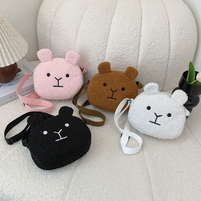 Hermosa y linda bolsa de hombro para niños y niñas, mini bolsa de cambio para bebés, perros, 2025 nuevo bolso de peluche para niños