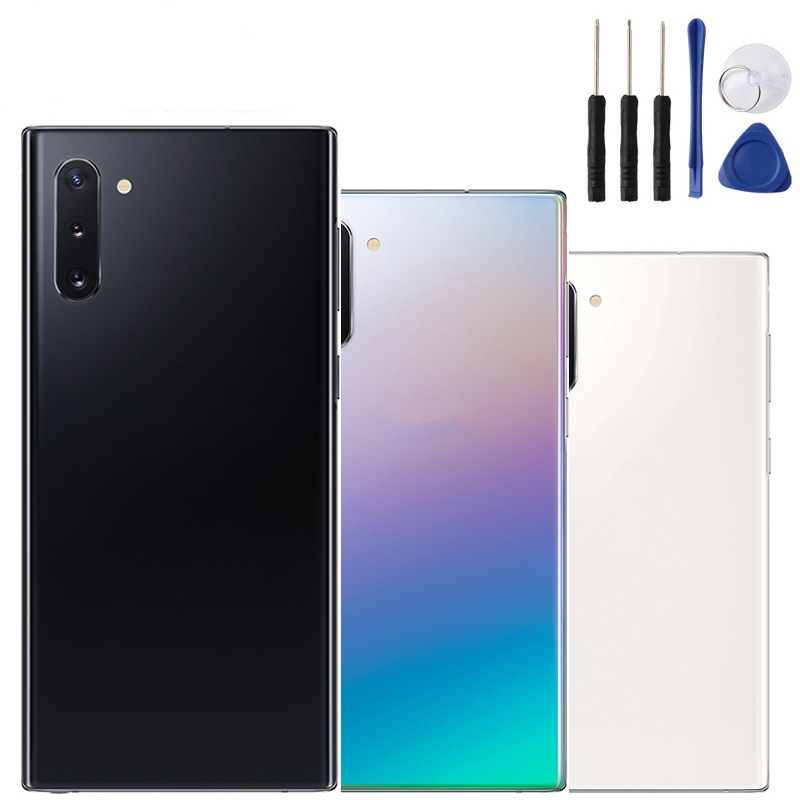 适用三星Note10电池后盖Note10+外壳 N10P后屏盖板+镜框 玻璃后壳