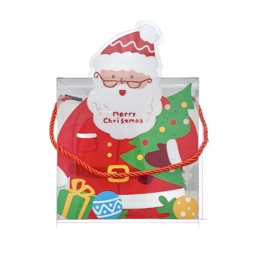 新しいクリスマスサンタクロース包装スーツケース diy ポータブル透明包装クッキークッキープラスチックボックス|undefined