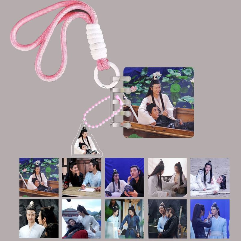 博君一肖亚克力连环画明星活页相册挂件彩色挂绳王一博挂饰定制|undefined