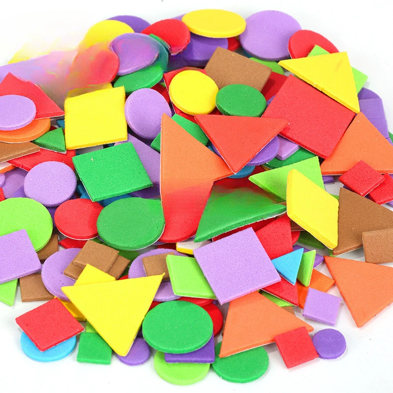 Цветные наклейки с геометрическим узором, детские самоклеящиеся пенопластовые наклейки ручной работы для детского сада