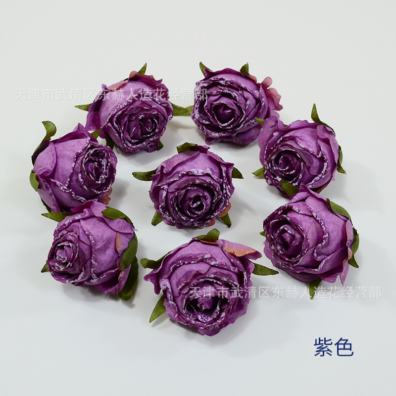 雪花バラのトランペットをシミュレートする6cm焦辺バラの花の頭の結婚式の花の壁の生け花の花嫁の手の花の束の生け花|undefined