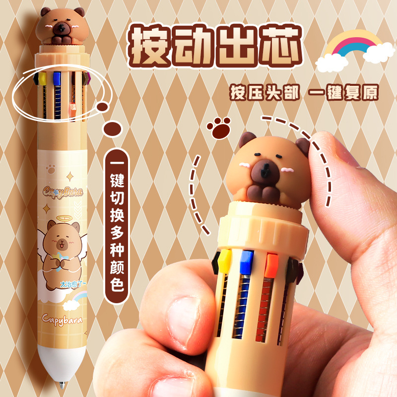 20 bolígrafos multicolores estudiantes lindos bolígrafos de dibujos animados pulsar marca de color multicolor en un bolígrafo al por mayor