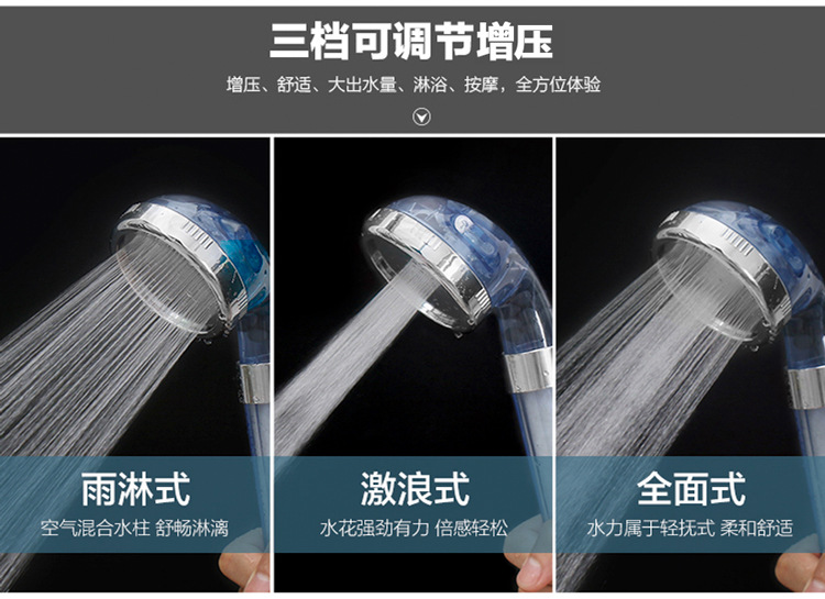 Spa beauty negative ion shower head, pressurized shower head, household water-saving filter shower head, shower head, showerhead details Picture