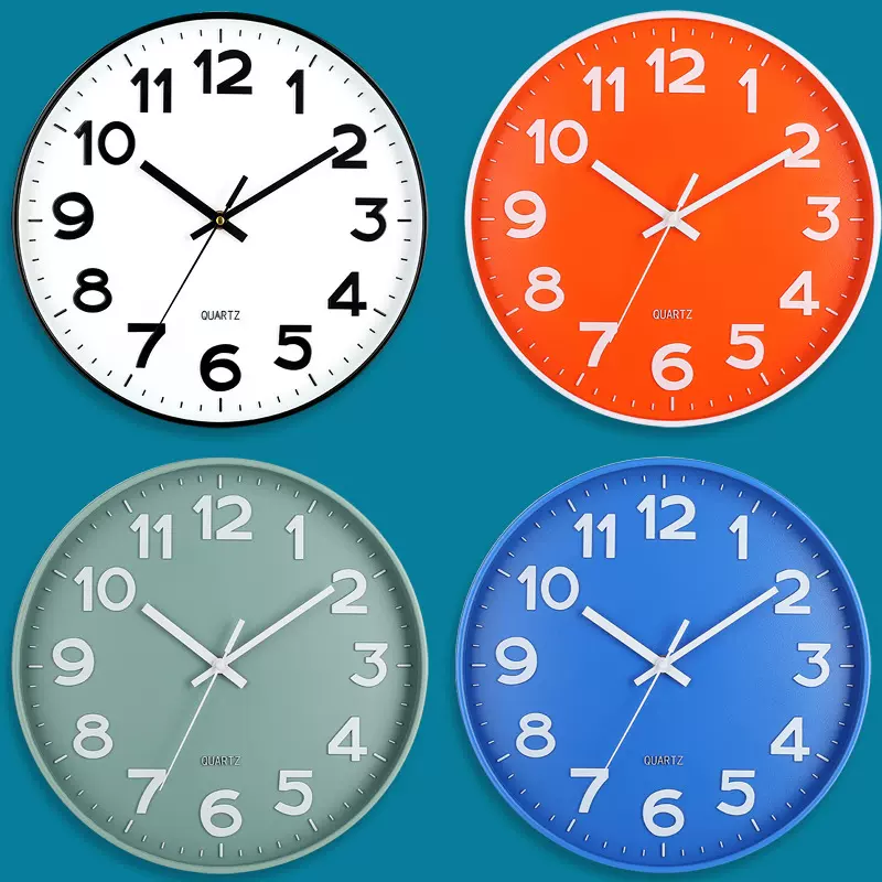 【12英寸30CM】静音挂钟创意时尚家用客厅立体数字简约钟表批发