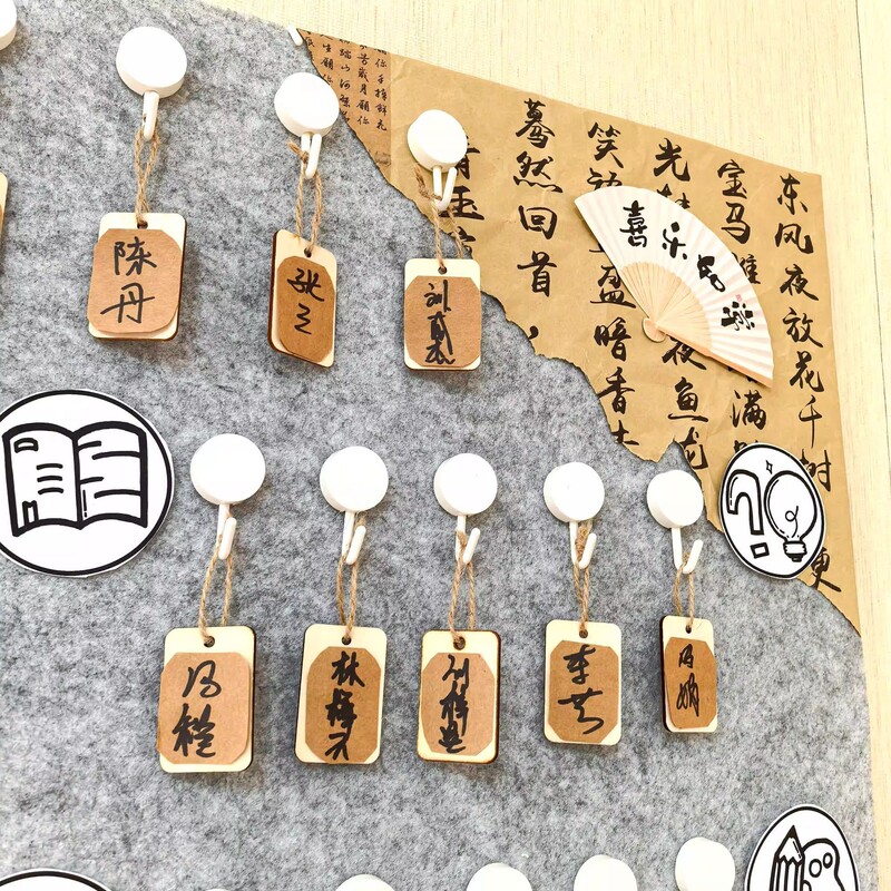 中国風の書道サインイン壁環境創造材料幼稚園エリアアクセスカード文化装飾クラスチェックインアレンジメント|undefined