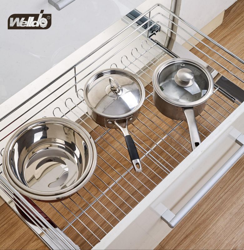 Welldo纬东 厨房地柜炉台拉篮橱柜抽屉式炉台拉篮碗碟拉篮平拉篮