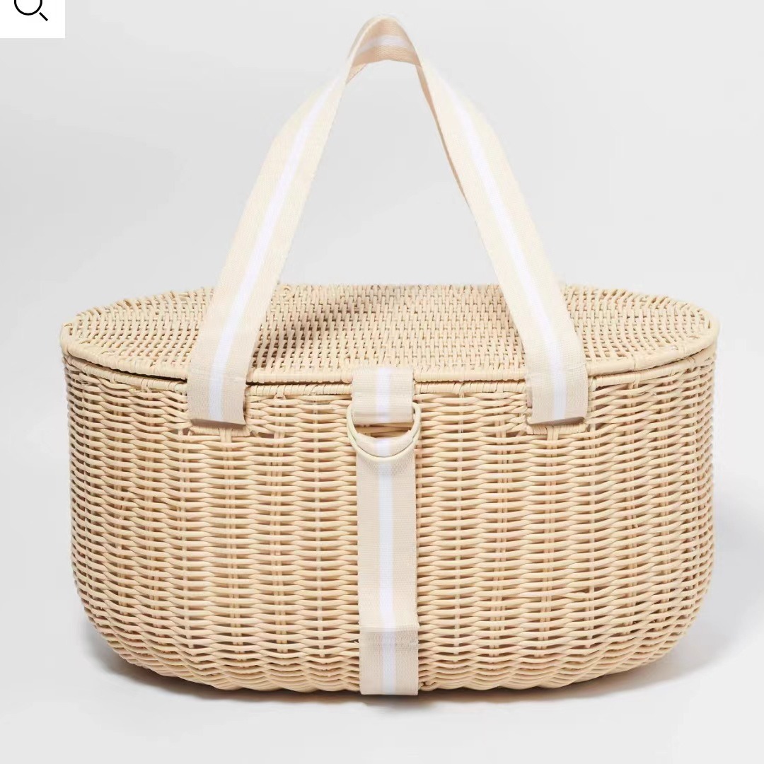 Comercio exterior personalizado canasta de picnic de caña canasta de regalo canasta de frutas con regalo de mano canasta de picnic de mano