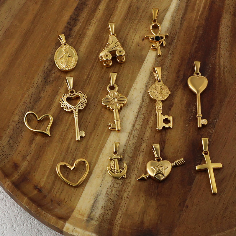 4g Weight Pendant Jewelry Making Type Real Gold Plated Plating Material DIY Jewelry Accessories Classification 1 Piece Quantity 304 Stainless Steel, 316 Stainless Steel Material Cross, Heart Shape Pattern Elegant, Simple Style, Streetwear Style Waterproof Non Tarnish, Irregular, Plating Craft 1 Piece 304 Stainless Steel 316 Stainless Steel Real Gold Plated Cross Heart Shape Pendant DIY Jewelry Accessories 2