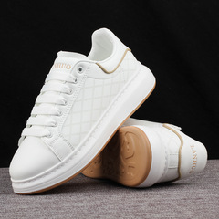 Candlelight Thick Sole White Sneakers Men's Couple Style Heeled Skate Shoes Student Sports Shoes Men's Trendy Shoes Women's Shoes Versatile