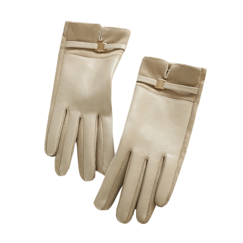 Fabricantes personalizados guantes de terciopelo de invierno de mujer guantes de terciopelo grueso retró cálido a prueba de viento procesamiento de guantes de pantalla táctil