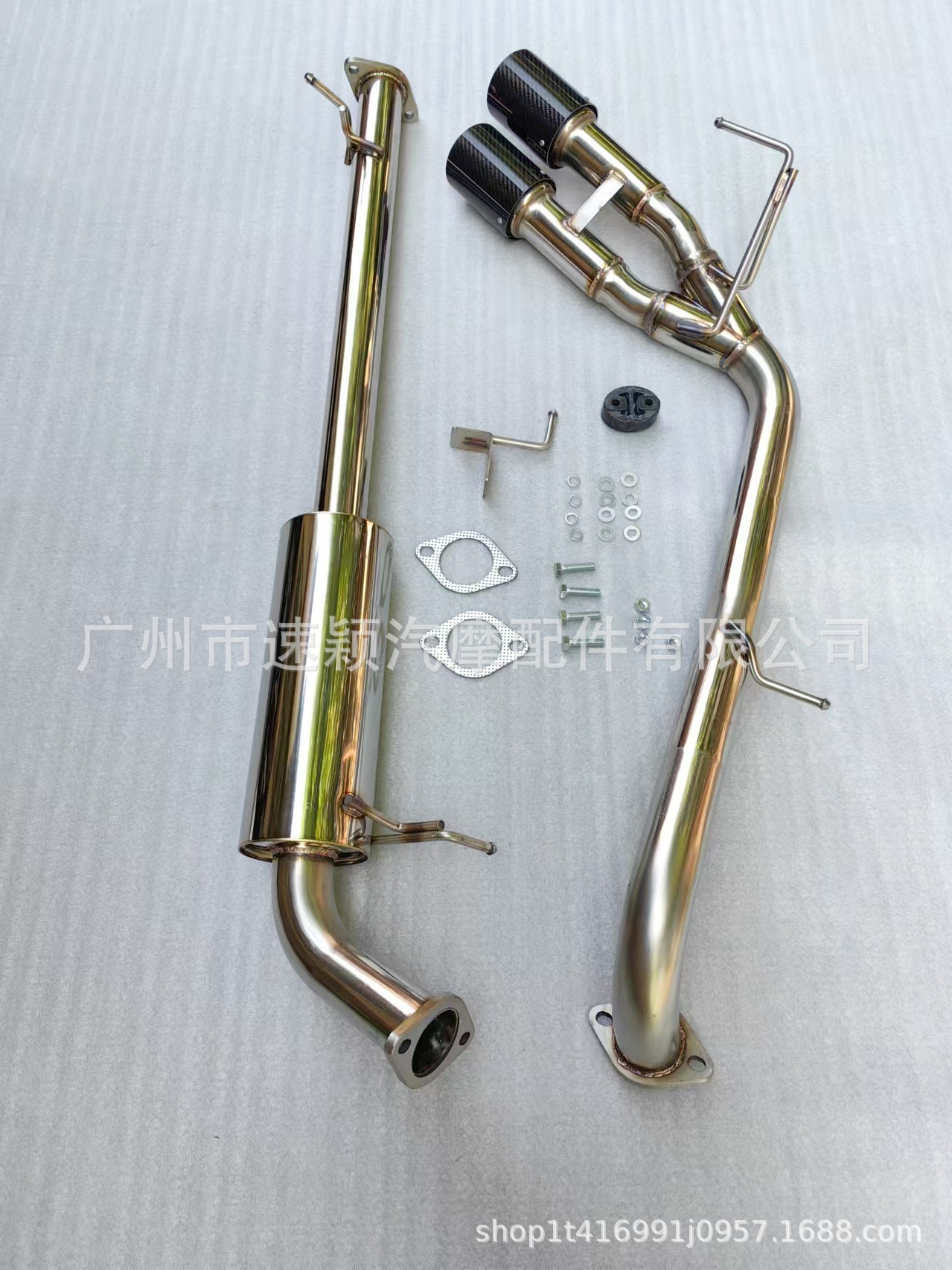 Car carbon fiber exhaust pipe is suitable for Ford Ranger Ranger2023 double outlet stainless steel exhaust pipe