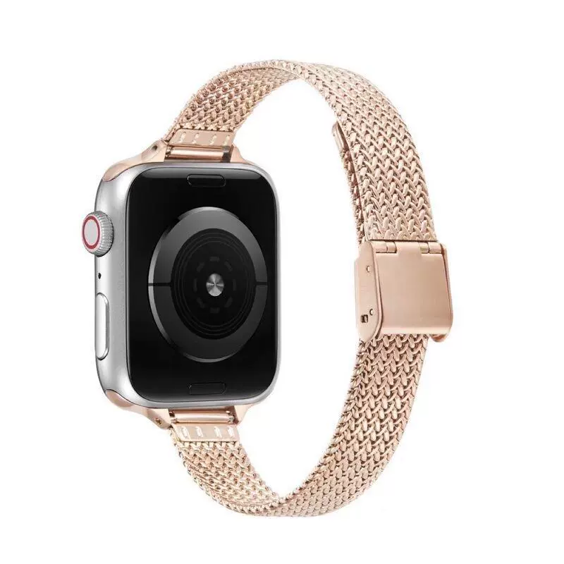 Подходит для Apple iwatch 1234567 поколения с тонким ремешком из пшеничного хлопка и металлическим ремешком с узором «ёлочка»