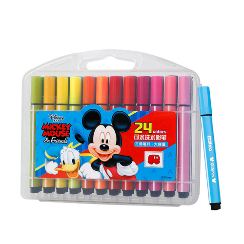 Disney children's watercolor pen set washable 12 colors 24 colors 36 colors 48 colors kindergarten triangle color pens wholesale