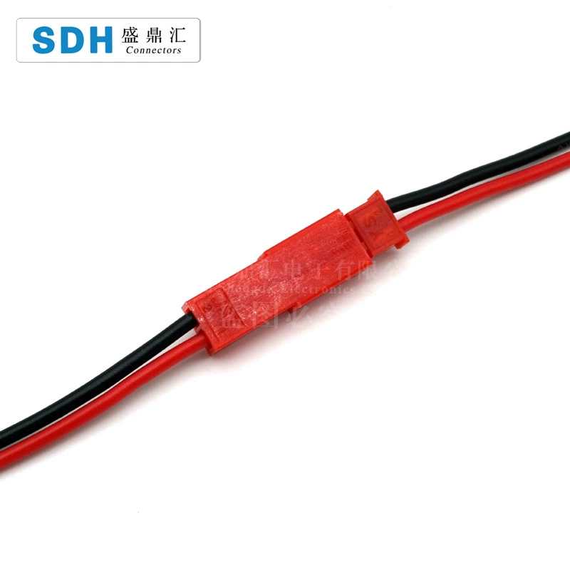 JST/SYP2.54mm-2P красный корпус подключаемый и подключаемый кабель LED штекер и гнездовой штекер 22awg хвост Луженый