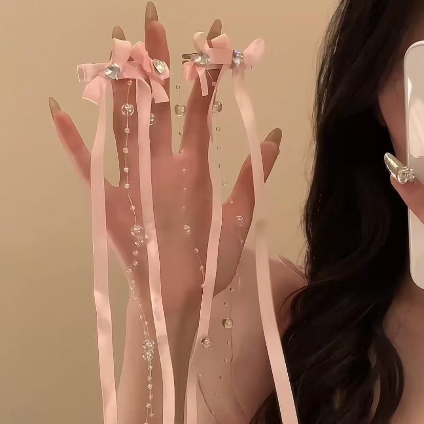 Dulce chica techo ~ Cinta dulce, lazo, cinta, horquilla, cabello trenzado, pinza de pico de pato, accesorios para el cabello, horquilla, puesto de un yuan