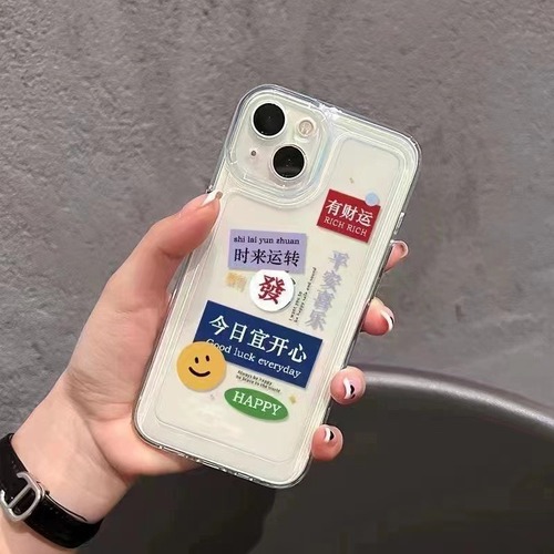Transparent mobile phone case, 15 yuan for iPhone 14, God of Wealth attached to it, peace and joy 13, Apple 11, space soft shell 