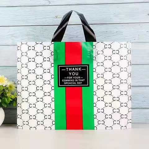 Bolsa de mano, bolsa para ropa, bolsa con logotipo impreso personalizado para ropa, bolsa de regalo, bolsa de cosméticos de plástico engrosado y duradero