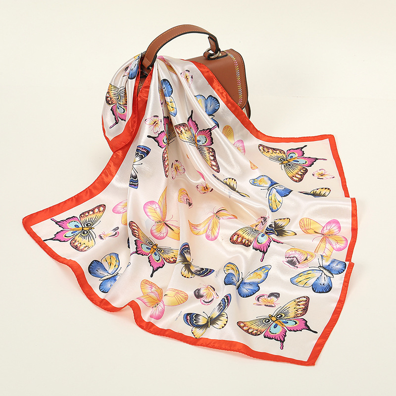 Holiday, Daily Occasion Satin Material Women's Simple Style Classic Style Butterfly Satin Silk Scarf