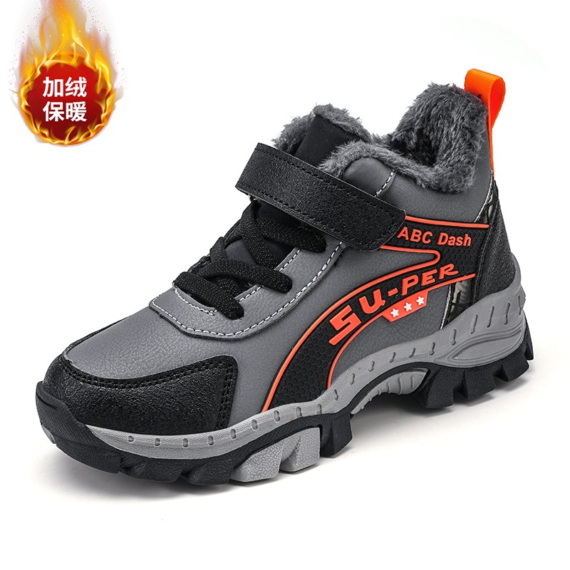 Invierno de niños zapatos de montaña de niños botas de algodón de niños zapatos de algodón grueso y zapatos deportivos de algodón para niños antideslizantes y resistentes al desgaste
