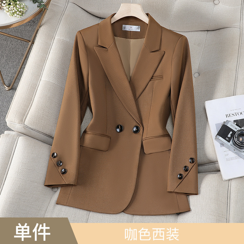 休闲西装外套女春秋季2025新款高级感后背开叉设计感小众西服上衣|undefined