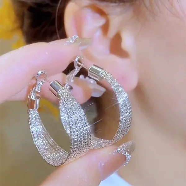 2025 Hot-Selling European and American Fashion Earrings, Korean Style Trendy Multi-Layered Circle Earrings with a High-End Feel, Large Hoops
