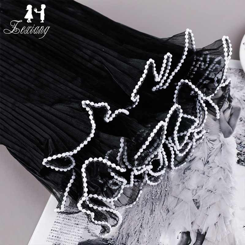 Hilo de onda bilateral plisado hilo de onda perla simple estilo Chanel ramo forro de flores papel de embalaje de flores de malla