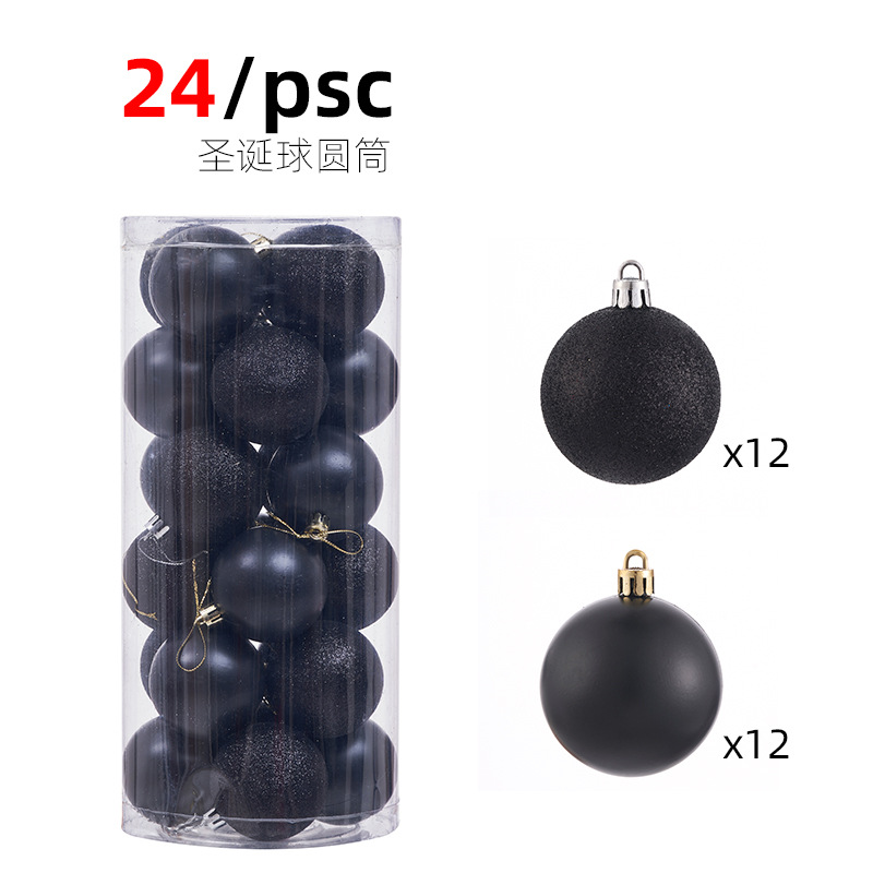 Adornos de Navidad 3/4/6/8cm24 juego de bolas de Navidad bolas de colores bolas de plástico galvanizado colgante de árbol de Navidad