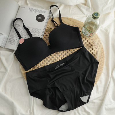 1804 sexy sujetador estampado de leopardo traje inalámbrico pequeño pecho plano Sujetador push up ajustable de una sola pieza de ropa interior sin costuras