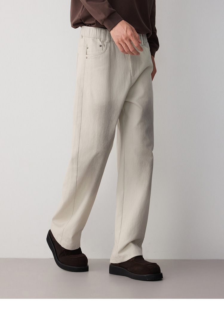 Quần jean nam ống rộng phong cách đường phố, chất liệu cotton, hiệu ứng làm cũ — đen chi tiết 13