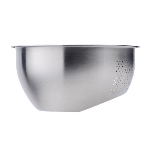 European 304 stainless steel rice sieve vegetable basin thick rice washing basin rice washing basket fruit bowl dense hole drainage basin gold