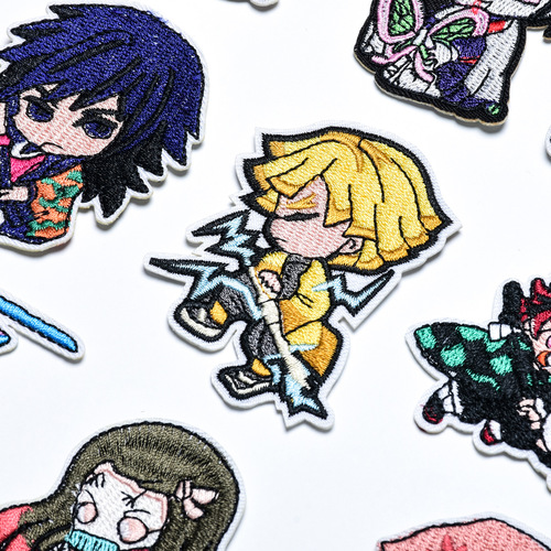 Demon Slayer Demon Slayer Embroidered Cloth Sticker Cartoon Patch Clothing Bag Accessories Back Adhesive Cloth Sticker