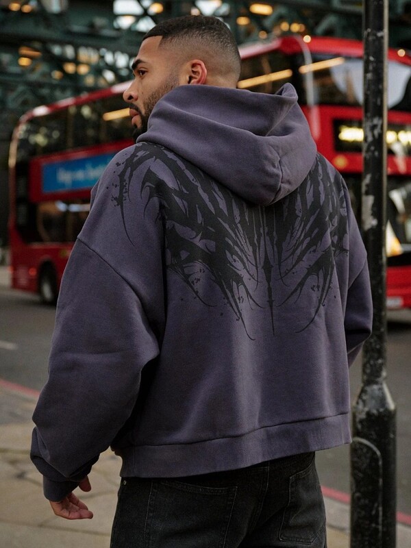 Youngla European and American Trendy Sports Sweatshirt Cross-Border American Fitness Casual Running Training Printed Hooded Jacket