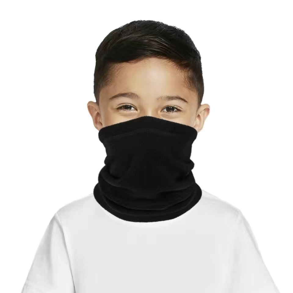 Children's winter scarf winter warm antiperspirant black free size outdoor universal in stock solid color sports hat