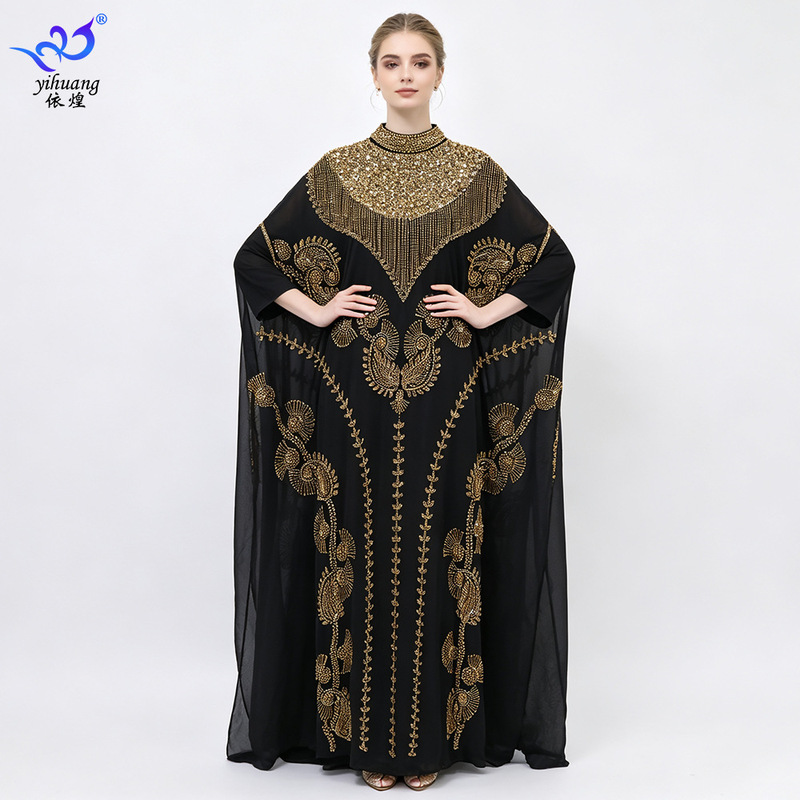 Stage performance costume, cross-border heavy-duty beaded sequin long dress, banquet and ball gown, ethnic light-luxury high-end robe Stage performance costume, cross-border heavy-duty beaded sequin long dress, banquet and ball gown, ethnic light-luxury high-end robe
