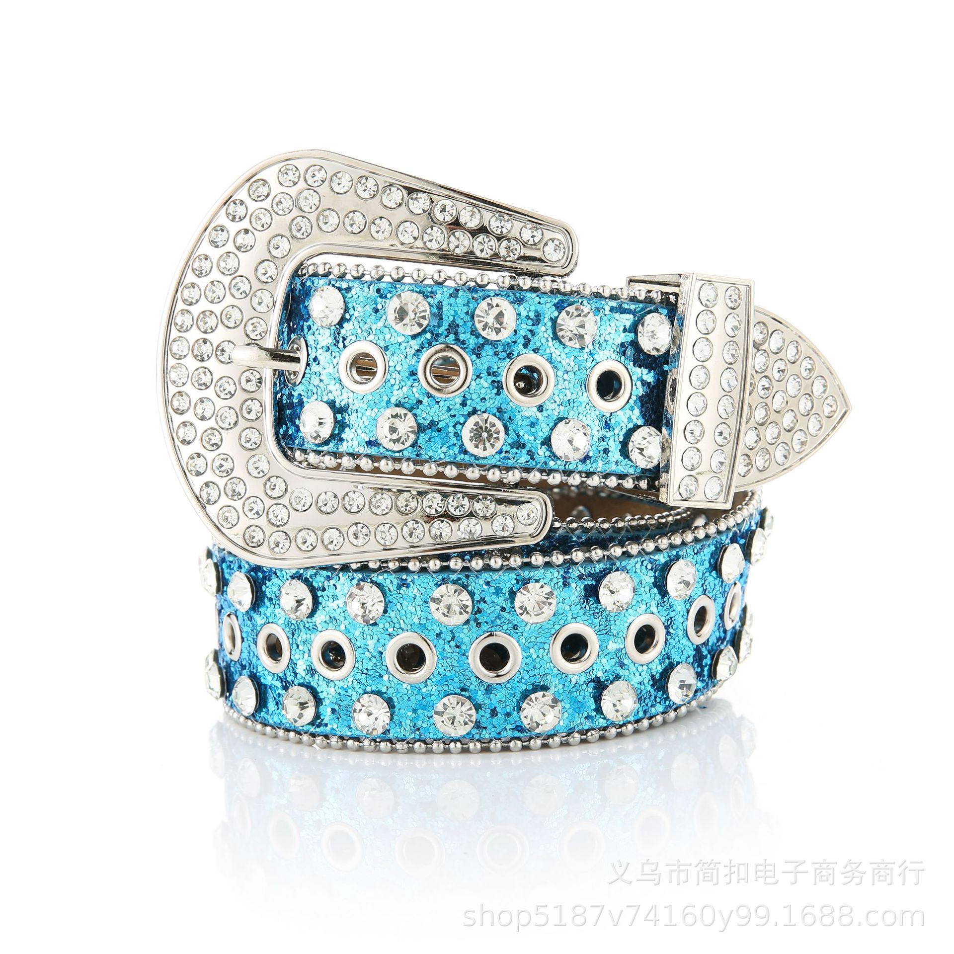 Nuevo cinturón de diamantes de imitación de las mujeres al por mayor cinturón ancho rhinestone incrustaciones decorativas de moda Pantalones vaqueros de la calle cinturón