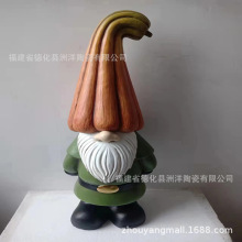 创意趣味南瓜头小矮人 氧化镁工艺品园艺装饰南瓜侏儒万圣节雕塑