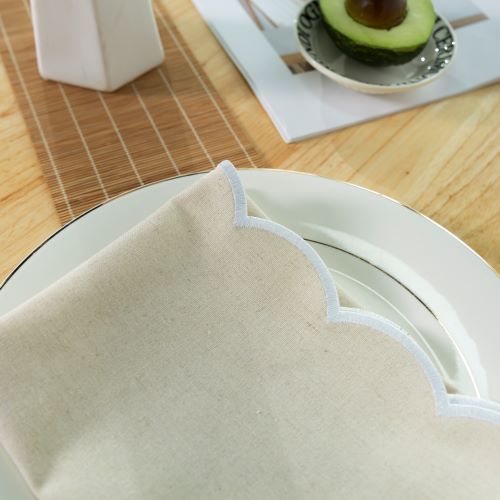 亚麻刺绣餐垫外贸餐巾隔热垫氛围感桌面布艺婚礼餐巾垫Napkins|undefined