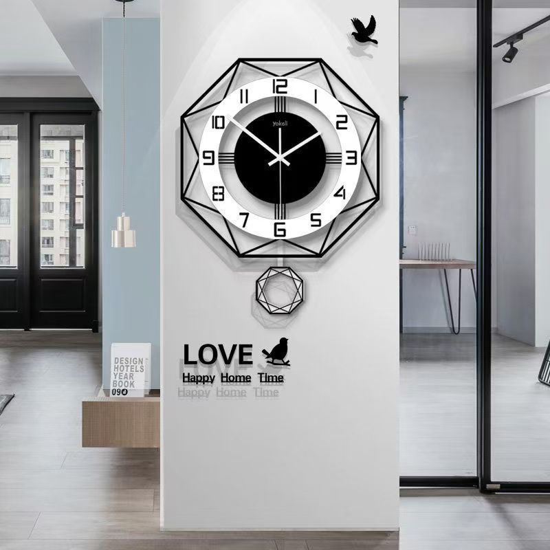 Living Room Wall Clock Creative Authentic Scandinavian Style Silent Atmospheric Clock Modern Simple Fashion Clock Wall Quartz Clock