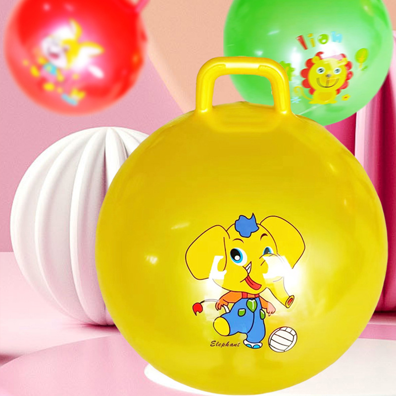 45cm Handle Ball Thickened Kindergarten Children's Sensory Integration Teaching Aids Jumping Ball Yoga Fitness Ball Toy Bouncing