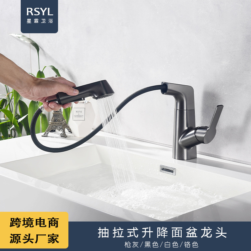 Cross-Border Multifunctional Lifting Universal Pull-Out Basin Washbasin Washbasin Bathroom Toilet Hot and Cold Faucet
