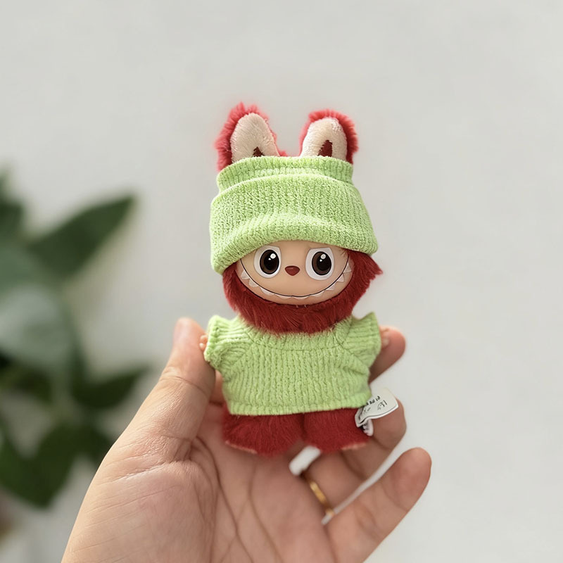 迷你版4.0LABUBU搪胶脸毛绒盲盒玩偶衣服圣诞套装小鼻嘎心底密码|undefined