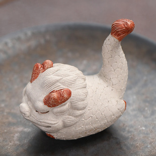 Yixing Purple Sand Tea Pet Handmade Piaofei Dragon Zodiac Dragon Fish Dragon Tea Play Ornaments to Raise Money